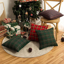 Axyaa Christmas Buffalo Check Plaid Throw Pillow Covers for Farmhouse Decor