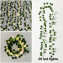 Axyaa Artificial Ivy Plant Wall Vines with LED String Lights, Greenery Ivy Leaf Vines