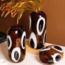 Axyaa Ellipsoid Glass Vase with Spot Pattern for Home Decor