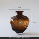 Axyaa Translucent Brown Glass Vase: Artistic Flower Arrangement Hydroponic Vase & Dried Flower Crafts