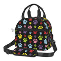 Axyaa Dog Paw Print Insulated Lunch Bag - Thermal Portable Bento Pouch