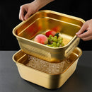 Axyaa Stainless Steel Mixing Bowl Strainer Colander Vegetable Washing Basin