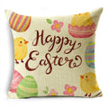 Axyaa Easter Pillowcase with Colored Eggs and Rabbit Print