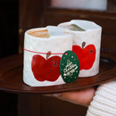 Axyaa Hand-Painted Apple Ceramic Mug Set - Cute & High-Value Couple Coffee Cups