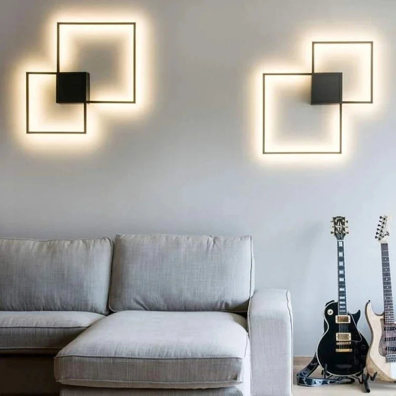 Axyaa Dimmable LED Square Wall Sconce Black White Metal Indoor Lighting