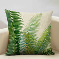Axyaa Leaf Cushion Cover: Soft Linen Pillowcase 45x45cm