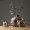 Axyaa Resin Crafts Flower Vase Stripe Texture Modern Home Decor