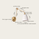 Axyaa Ceramic LED Wall Lamp Pull Chain Switch Nordic Copper Wandlamp