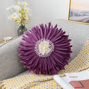 Axyaa Velvet Pink White 3D Chrysanthemum Throw Pillow Bouquet Model