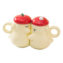 Axyaa Couple Cartoon Style Ceramic Cups with Lid, 360ml
