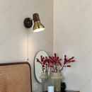 Axyaa Adjustable Angle LED Solid Wood Wall Lamp with Switch for Reading Lighting