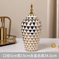 Axyaa Ceramic Vase: Electroplated Tall General Storage Jar Ornaments