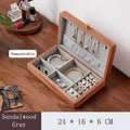 Axyaa Black Walnut Jewelry Box | Solid Wood Retro Storage | Handcrafted Organizer