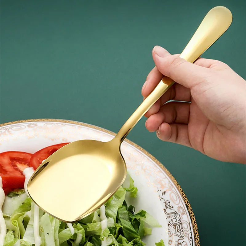 Axyaa Stainless Steel Serving Spoon Set - Household and Restaurant Kitchen Tableware