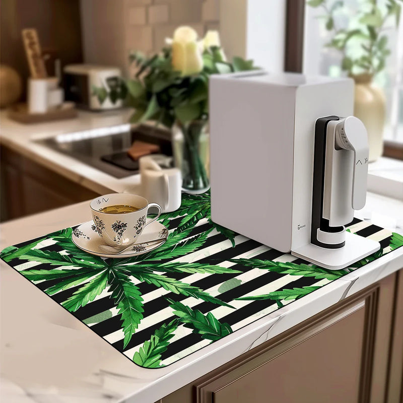 Axyaa Watercolor Lines Absorbent Draining Mat
