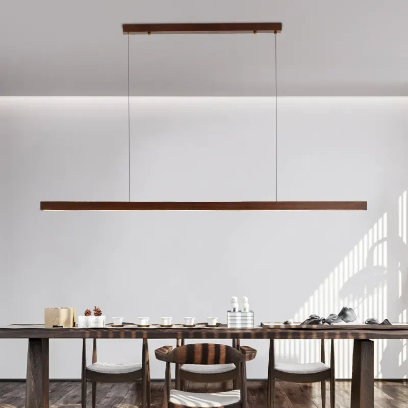 Axyaa Wooden Pendant Lamp with Remote Control Dimming - Elegant Kitchen Island Chandelier