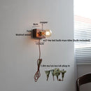Axyaa Nordic LED Walnut Wood Wall Lamp for Modern Interior Design Home Lighting