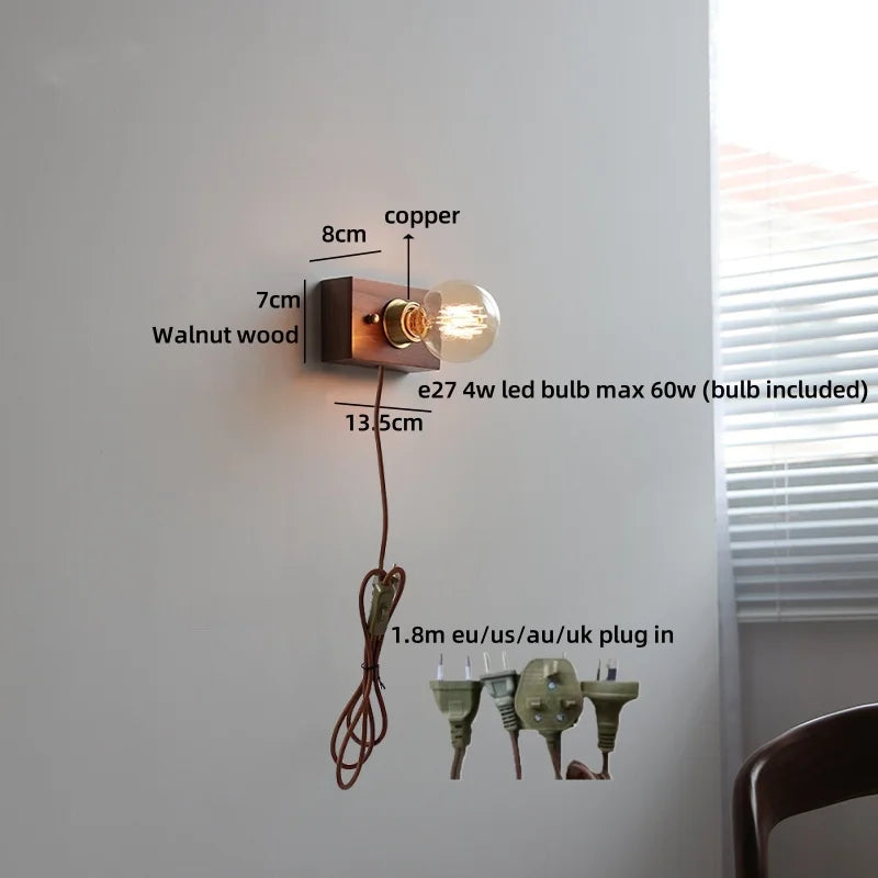Axyaa Ceramic LED Wall Light Mirror Japan Style Bedside Lamp