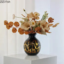 Axyaa Amber Glass Vase Hydroponic Flower Pots Desk Decoration Artificial Flower Display