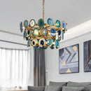 Axyaa Crystal Pendant Light: Gold Fixtures, Adjustable, Luxury Hanging Lamp