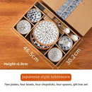 Axyaa Mini Ceramic Plate Set for Sushi Soy Sauce & Snacks