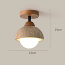 Axyaa Stone Downlight Ceiling Lamp with Wood & Travertine for Home Decor