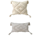Bohemian Tufted Pillow Cover with Moroccan Embroidery by Axyaa