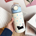 Axyaa Kawaii Cat Bow-tie 500ml Thermos Water Bottle - Stainless Steel Tumbler
