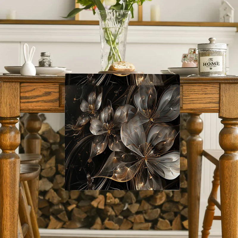 Axyaa Floral Translucent Flowers Table Runner for Elegant Home Decor & Event Centerpieces.