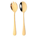 Axyaa Stainless Steel Salad Spoon Fork Set Unique Flatware Cutlery Dining Utensils
