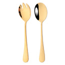 Axyaa Stainless Steel Salad Spoon Fork Set Unique Flatware Cutlery Dining Utensils