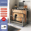 Axyaa Stainless Steel Knife Holder Stand & Utensil Storage Rack