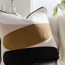 Axyaa Abstract Block Embroidery Cushion Cover in Black Brown Beige Schema 45x45cm