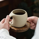 Axyaa Ceramic Espresso Cup Saucer Set Modern Art Tea Mug Couple Gift