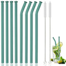 Axyaa Glass Straws - Set of 10 Eco-Friendly Reusable Cocktail Smoothie Bar Accessories