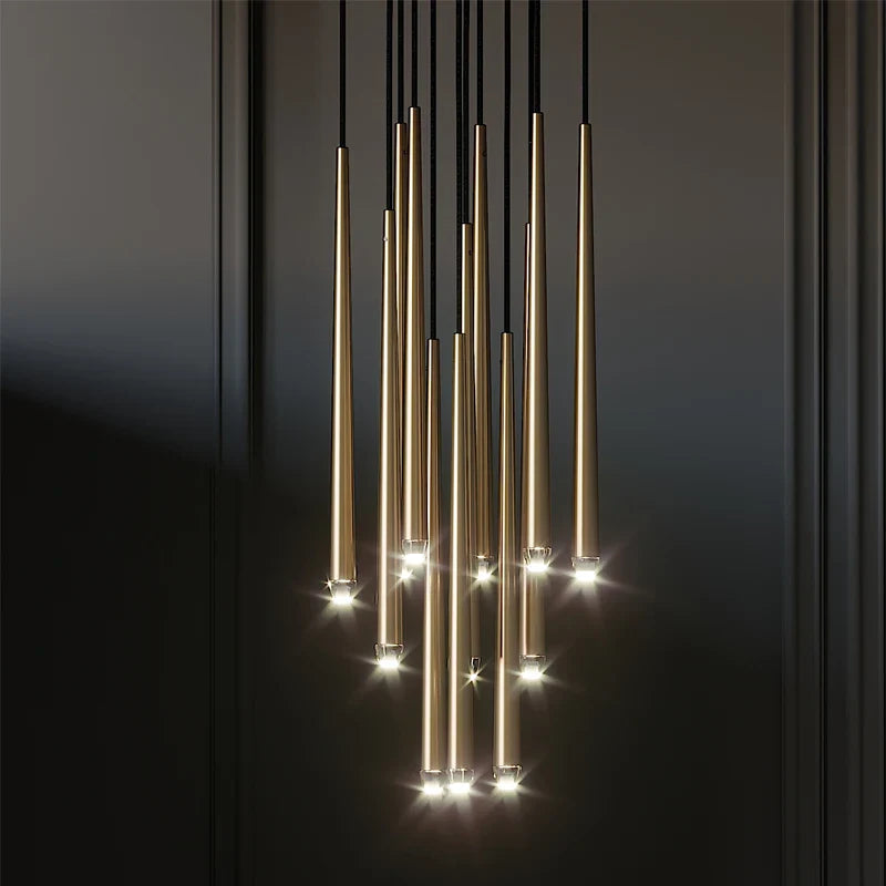 Axyaa Crystal LED Chandelier for Living Room, Dining Room, and Staircase