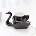 Axyaa Swan Ceramic Coffee Cup and Plate Set, 110ml Creative Mug