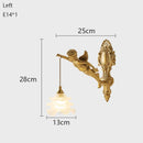 Axyaa Copper Angel Crystal Wall Lamp - French Vintage Style Lighting