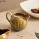 Axyaa Ceramic Gravy Boat & Seasoning Sauce Pot Set for Retro Creative Dining