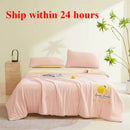 Axyaa Ice Silk Summer Quilt: Lightweight & Machine Washable cooling comfort for hot nights.