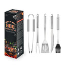 Axyaa 7-Piece Stainless Steel BBQ Tool Set in Paper Box for Outdoor Grilling