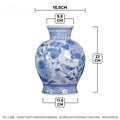 Axyaa Blue White Floral Bird Vase Ceramic Decor Hydroponic Crafts Bouquet Arrangement