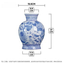 Axyaa Blue White Floral Bird Vase Ceramic Decor Hydroponic Crafts Bouquet Arrangement