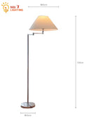 Axyaa Cream Rocker Arm Floor Lamp LED Modern Light Fixtures Living Room Bedroom
