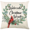 Axyaa Christmas Party Santa Dwarf Print Pillow Cover