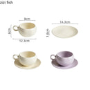 Axya Ceramic Mug Set: Solid Color Coffee Cup and Plate for Tea, Milk, Breakfast
