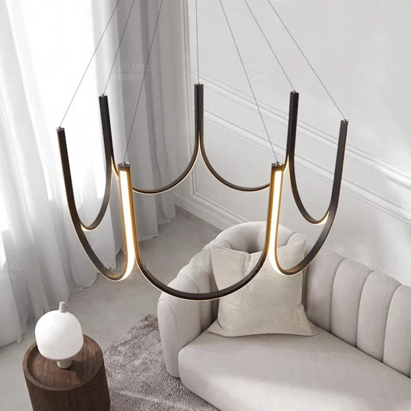 Axyaa LED Chandeliers: Modern Pendant Lights for Living and Dining Room