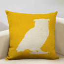 Axyaa Mustard Yellow Letter Style Cushion Cover 45x45cm Home Cafe Decor