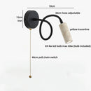 Axyaa Nordic LED Wall Lamp Bedroom Bedside Up Down Rotate Black Iron Stone Mirror Light