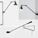 Axyaa White Black Long Rod Rocker Swing Arm Wall Lamp